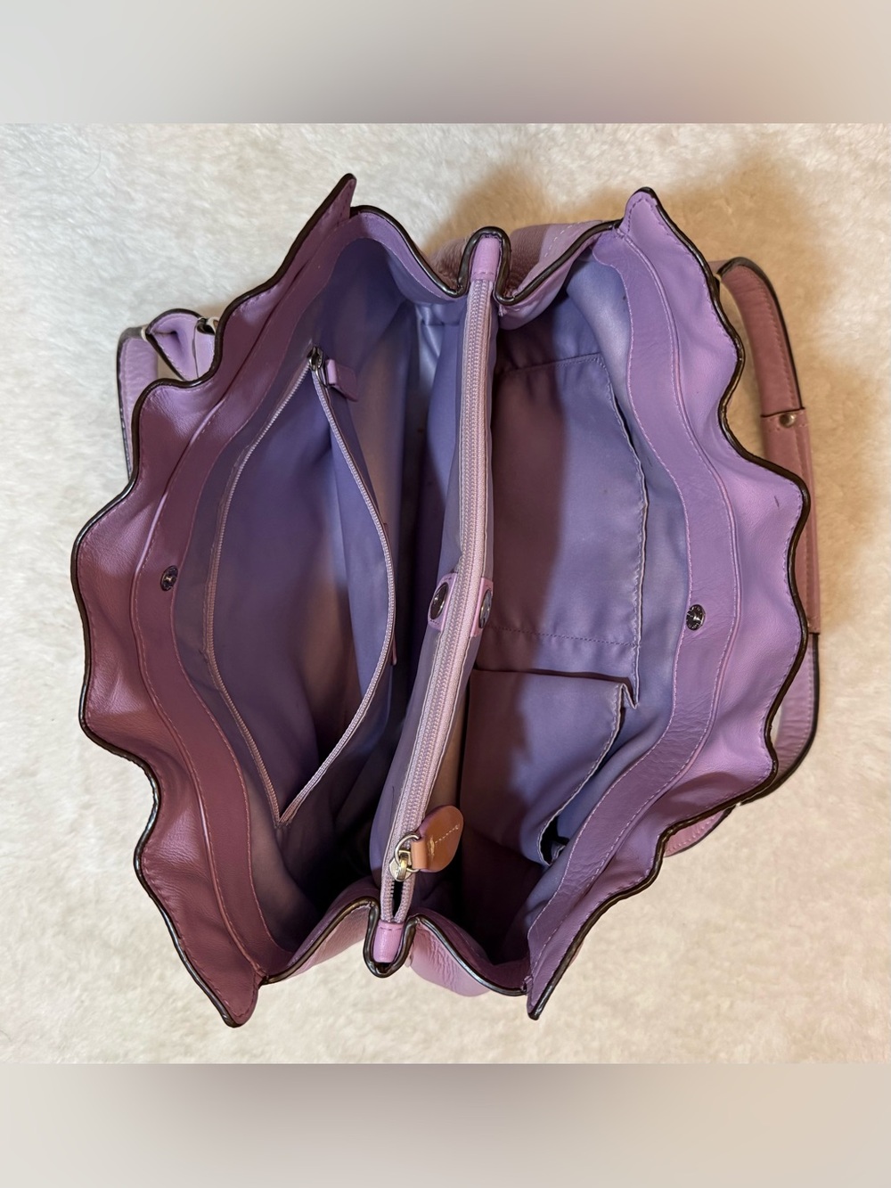Authentic Coach Penelope Bag Lavender Pebbled Leather w/Silver Hardware Perfect - Picture 9 of 15